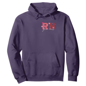 Personalized Registered Nurse Hoodie Custom Name Cute Nurse Gift Valentines Day Heart TS10 Purple Print Your Wear