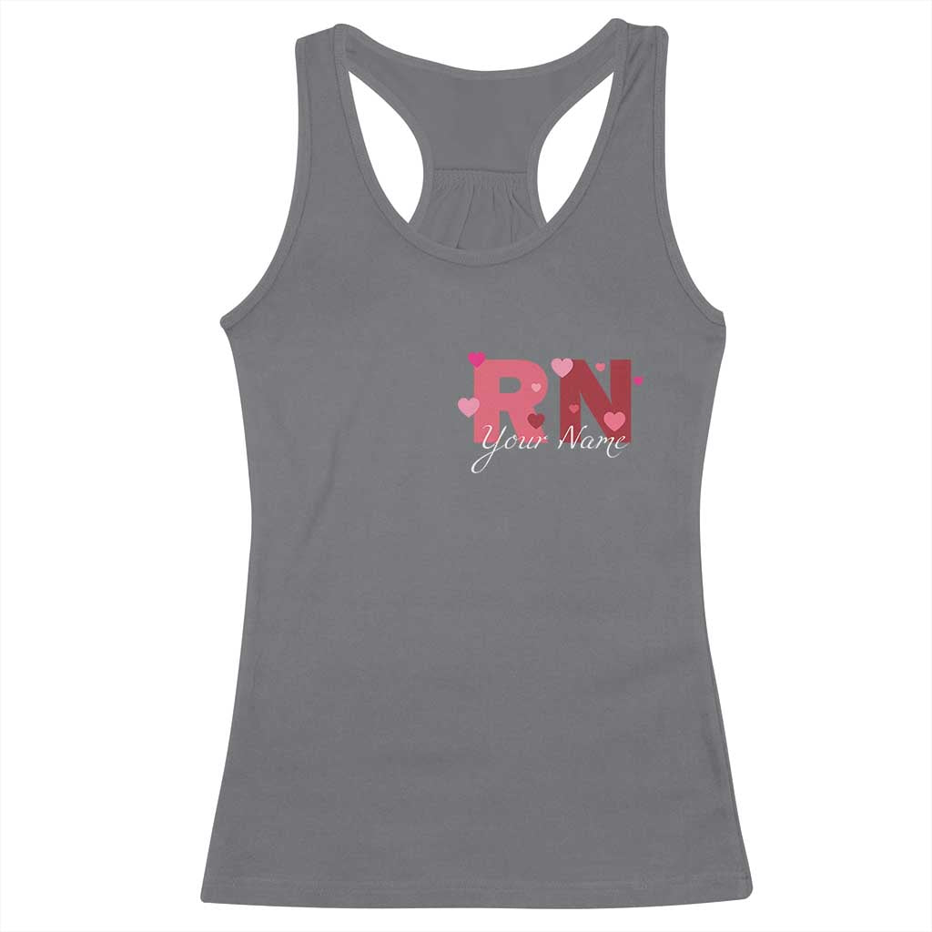Personalized Registered Nurse Racerback Tank Top Custom Name Cute Nurse Gift Valentines Day Heart TS10 Charcoal Print Your Wear