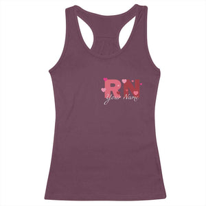 Personalized Registered Nurse Racerback Tank Top Custom Name Cute Nurse Gift Valentines Day Heart TS10 Maroon Print Your Wear