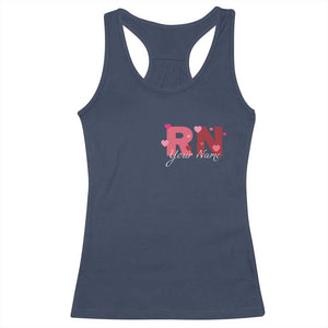 Personalized Registered Nurse Racerback Tank Top Custom Name Cute Nurse Gift Valentines Day Heart TS10 Navy Print Your Wear