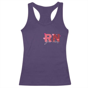 Personalized Registered Nurse Racerback Tank Top Custom Name Cute Nurse Gift Valentines Day Heart TS10 Purple Print Your Wear