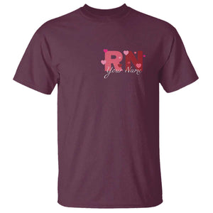 Personalized Registered Nurse T Shirt Custom Name Cute Nurse Gift Valentines Day Heart TS10 Maroon Print Your Wear