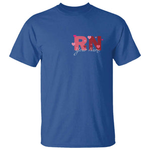 Personalized Registered Nurse T Shirt Custom Name Cute Nurse Gift Valentines Day Heart TS10 Royal Blue Print Your Wear