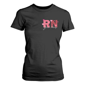 Personalized Registered Nurse T Shirt For Women Custom Name Cute Nurse Gift Valentines Day Heart TS10 Black Print Your Wear