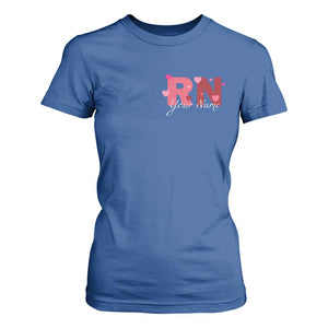 Personalized Registered Nurse T Shirt For Women Custom Name Cute Nurse Gift Valentines Day Heart TS10 Royal Blue Print Your Wear