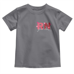 Personalized Registered Nurse Toddler T Shirt Custom Name Cute Nurse Gift Valentines Day Heart TS10 Charcoal Print Your Wear