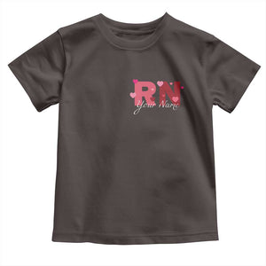 Personalized Registered Nurse Toddler T Shirt Custom Name Cute Nurse Gift Valentines Day Heart TS10 Dark Chocolate Print Your Wear