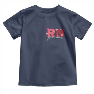 Personalized Registered Nurse Toddler T Shirt Custom Name Cute Nurse Gift Valentines Day Heart TS10 Navy Print Your Wear