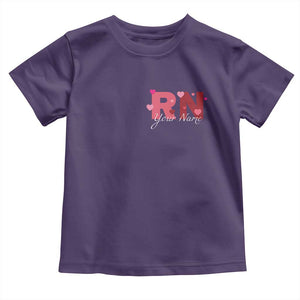 Personalized Registered Nurse Toddler T Shirt Custom Name Cute Nurse Gift Valentines Day Heart TS10 Purple Print Your Wear