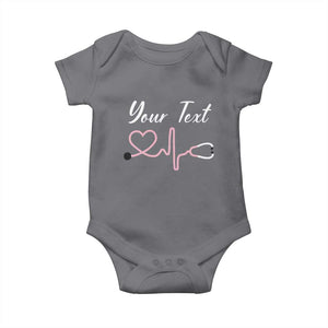 Personalized Nurse Baby Onesie Custom Name Nurse Gift Heartbeat Valentines Day Heart TS10 Charcoal Print Your Wear