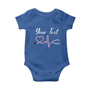 Personalized Nurse Baby Onesie Custom Name Nurse Gift Heartbeat Valentines Day Heart TS10 Royal Blue Print Your Wear