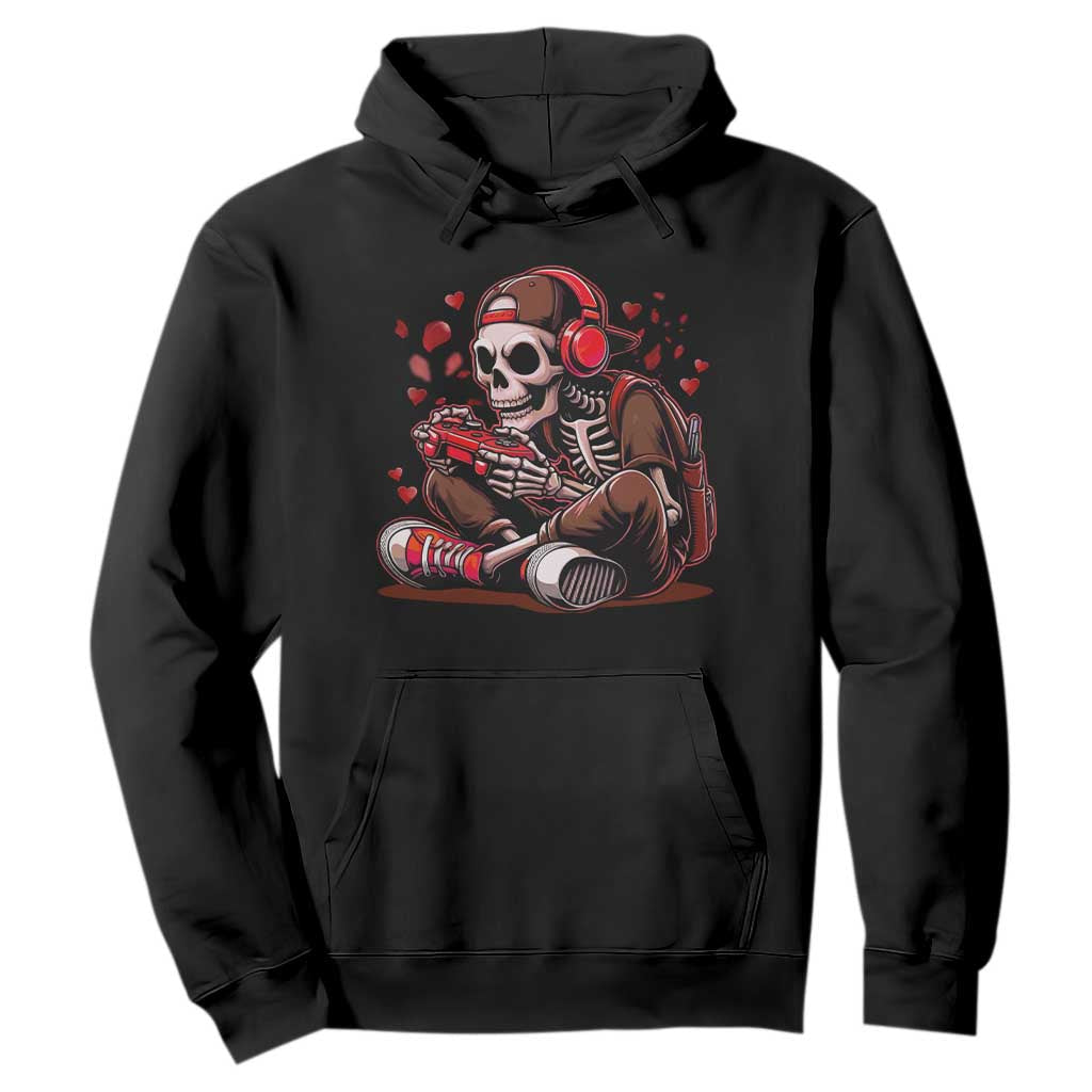 Valentine Skeleton Gamer Hoodie Video Gaming Kids Boys TS10 Black Print Your Wear