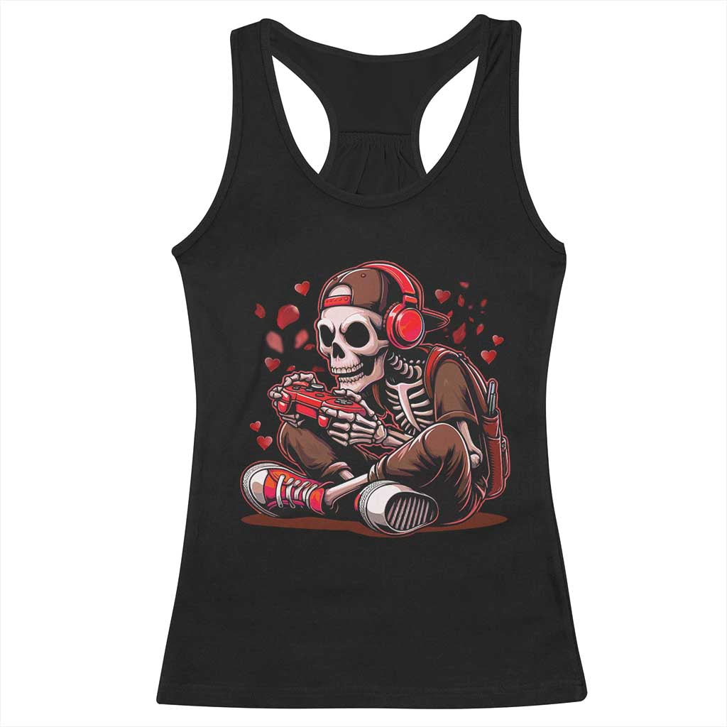 Valentine Skeleton Gamer Racerback Tank Top Video Gaming Kids Boys TS10 Black Print Your Wear