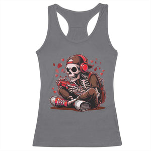 Valentine Skeleton Gamer Racerback Tank Top Video Gaming Kids Boys TS10 Charcoal Print Your Wear