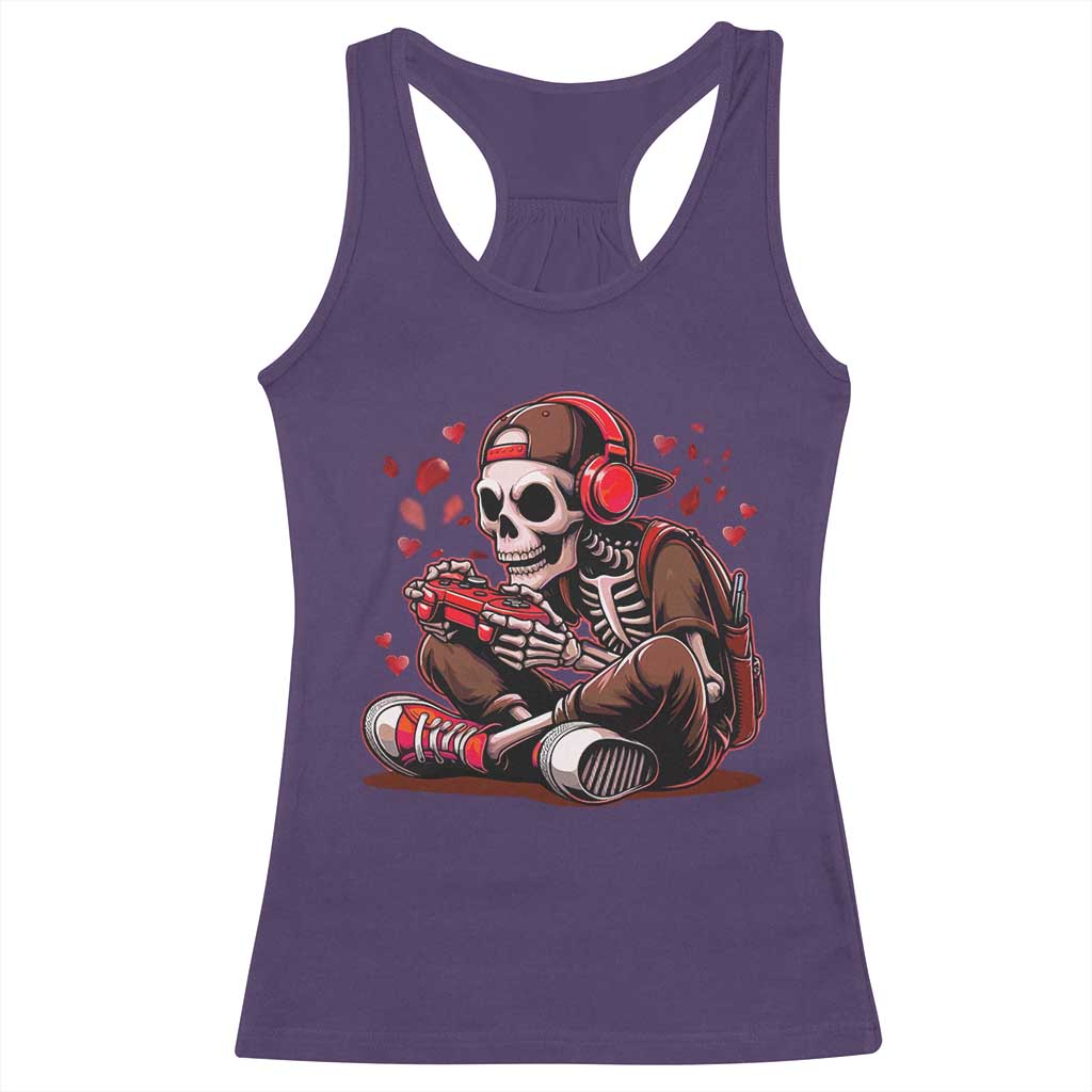 Valentine Skeleton Gamer Racerback Tank Top Video Gaming Kids Boys TS10 Purple Print Your Wear