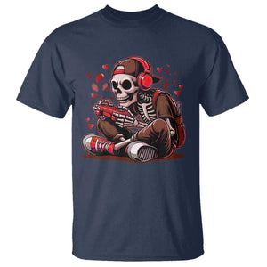 Valentine Skeleton Gamer T Shirt Video Gaming Kids Boys TS10 Navy Print Your Wear