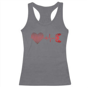 Valentine Gamer Racerback Tank Top Heartbeat Video Games Gaming Boys TS10 Charcoal Print Your Wear