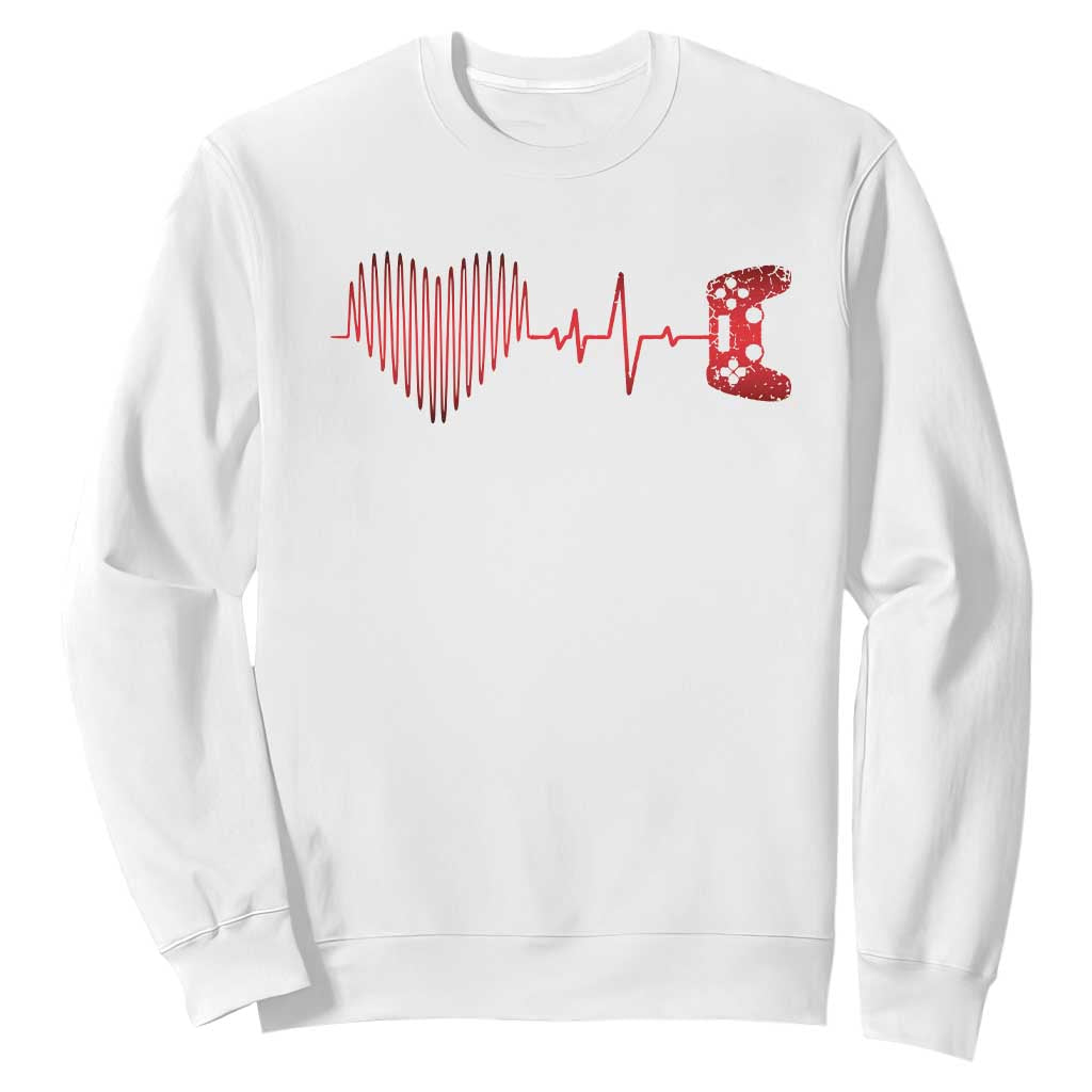Valentine Gamer Sweatshirt Heartbeat Video Games Gaming Boys TS10 White Print Your Wear