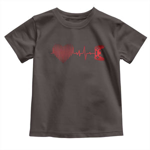 Valentine Gamer Toddler T Shirt Heartbeat Video Games Gaming Boys TS10 Dark Chocolate Print Your Wear