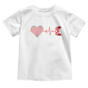 Valentine Gamer Toddler T Shirt Heartbeat Video Games Gaming Boys TS10 White Print Your Wear