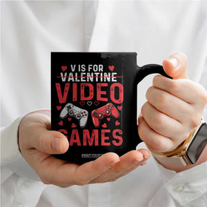 Funny Valentines Gamer Coffee Mug V is for Video Games TS10 Print Your Wear