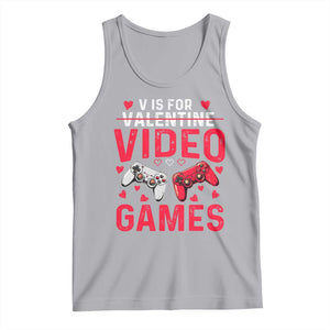 Funny Valentines Gamer Tank Top V is for Video Games TS10 Athletic Heather Print Your Wear