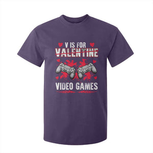 Funny Valentines Day Gamer T Shirt For Kid V Is For Video Games Toddler Boy Men Gift TS10 Purple Print Your Wear