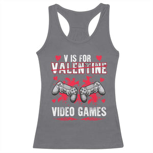 Funny Valentines Day Gamer Racerback Tank Top V Is For Video Games Toddler Boy Men Gift TS10 Charcoal Print Your Wear