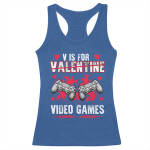 Funny Valentines Day Gamer Racerback Tank Top V Is For Video Games Toddler Boy Men Gift TS10 Royal Blue Print Your Wear