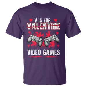 Funny Valentines Day Gamer T Shirt V Is For Video Games Toddler Boy Men Gift TS10 Purple Print Your Wear