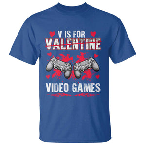 Funny Valentines Day Gamer T Shirt V Is For Video Games Toddler Boy Men Gift TS10 Royal Blue Print Your Wear