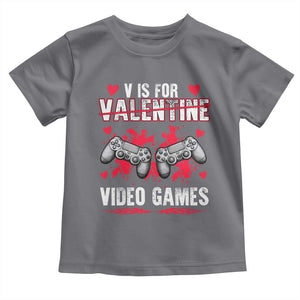 Funny Valentines Day Gamer Toddler T Shirt V Is For Video Games Toddler Boy Men Gift TS10 Charcoal Print Your Wear