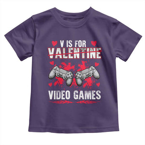 Funny Valentines Day Gamer Toddler T Shirt V Is For Video Games Toddler Boy Men Gift TS10 Purple Print Your Wear