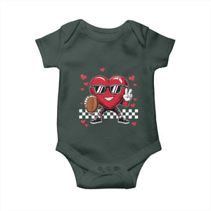 Funny Valentines Day Gamer Baby Onesie Gamer Heartbeat Video Games Gaming TS10 Dark Forest Green Print Your Wear