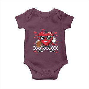 Funny Valentines Day Gamer Baby Onesie Gamer Heartbeat Video Games Gaming TS10 Maroon Print Your Wear