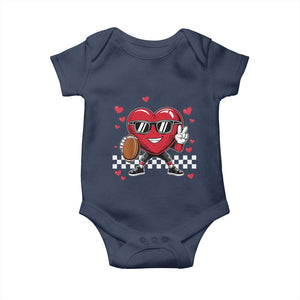 Funny Valentines Day Gamer Baby Onesie Gamer Heartbeat Video Games Gaming TS10 Navy Print Your Wear