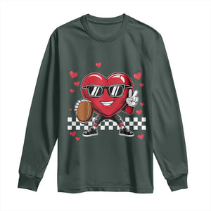 Funny Valentines Day Gamer Long Sleeve Shirt Gamer Heartbeat Video Games Gaming TS10 Dark Forest Green Print Your Wear