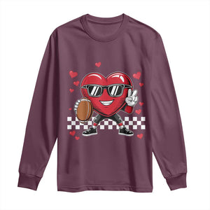 Funny Valentines Day Gamer Long Sleeve Shirt Gamer Heartbeat Video Games Gaming TS10 Maroon Print Your Wear