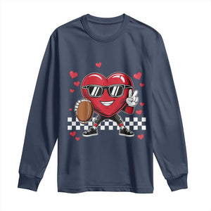 Funny Valentines Day Gamer Long Sleeve Shirt Gamer Heartbeat Video Games Gaming TS10 Navy Print Your Wear