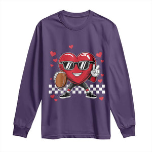 Funny Valentines Day Gamer Long Sleeve Shirt Gamer Heartbeat Video Games Gaming TS10 Purple Print Your Wear