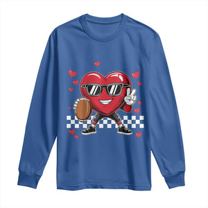 Funny Valentines Day Gamer Long Sleeve Shirt Gamer Heartbeat Video Games Gaming TS10 Royal Blue Print Your Wear