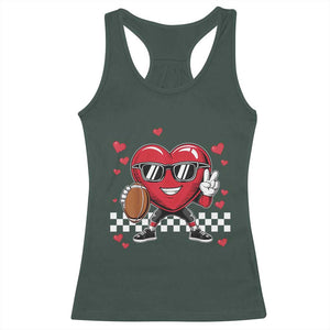 Funny Valentines Day Gamer Racerback Tank Top Gamer Heartbeat Video Games Gaming TS10 Dark Forest Green Print Your Wear