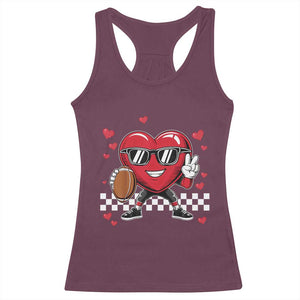 Funny Valentines Day Gamer Racerback Tank Top Gamer Heartbeat Video Games Gaming TS10 Maroon Print Your Wear