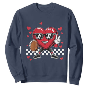 Funny Valentines Day Gamer Sweatshirt Gamer Heartbeat Video Games Gaming TS10 Navy Print Your Wear