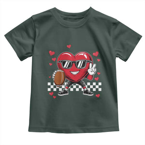 Funny Valentines Day Gamer Toddler T Shirt Gamer Heartbeat Video Games Gaming TS10 Dark Forest Green Print Your Wear