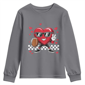 Funny Valentines Day Gamer Youth Sweatshirt Gamer Heartbeat Video Games Gaming TS10 Charcoal Print Your Wear