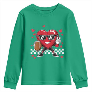 Funny Valentines Day Gamer Youth Sweatshirt Gamer Heartbeat Video Games Gaming TS10 Irish Green Print Your Wear