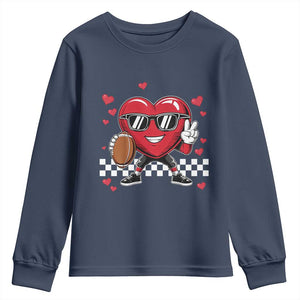 Funny Valentines Day Gamer Youth Sweatshirt Gamer Heartbeat Video Games Gaming TS10 Navy Print Your Wear