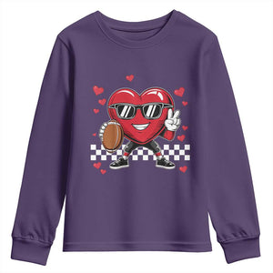 Funny Valentines Day Gamer Youth Sweatshirt Gamer Heartbeat Video Games Gaming TS10 Purple Print Your Wear