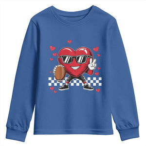 Funny Valentines Day Gamer Youth Sweatshirt Gamer Heartbeat Video Games Gaming TS10 Royal Blue Print Your Wear